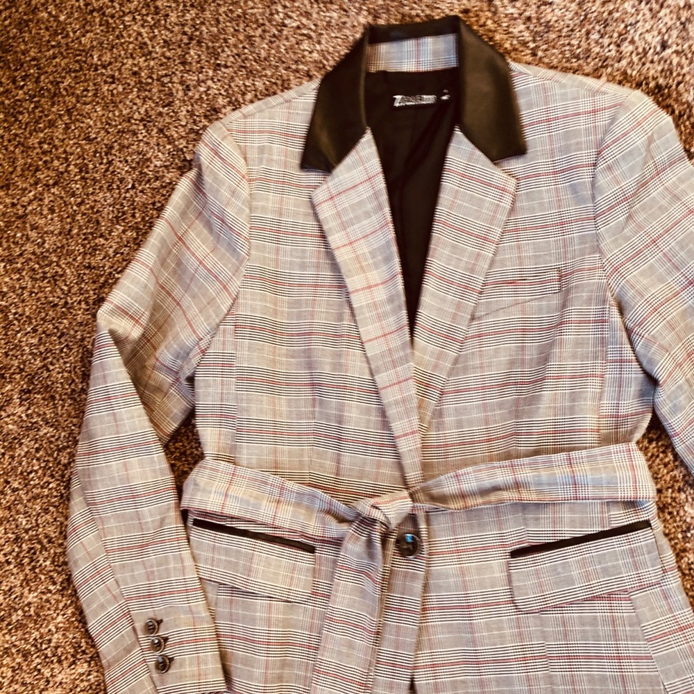 Women’s Blazer with Leather Detail